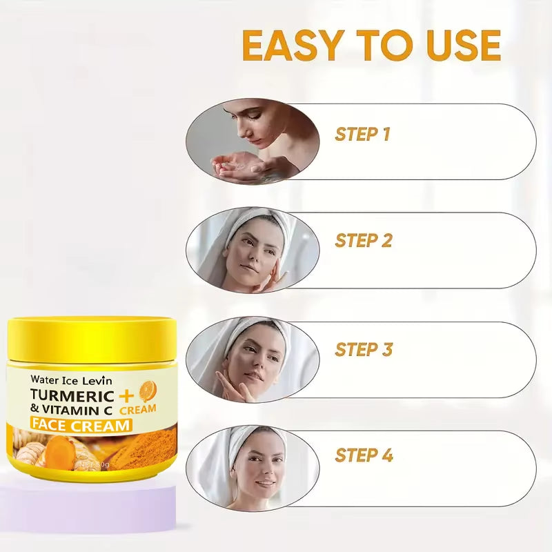 Turmeric Vitamin C Anti-Aging Cream Moisturizing Anti-Wrinkle Collagen Hyaluronic Acid Cream Skin Care Cosmetics 50G