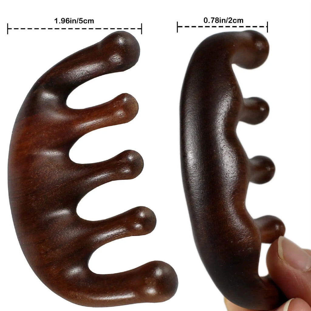 Eco-Friendly Bamboo Handle Massage Hair Brush and Comb Hair Comb Wooden Paddle Detangling Hair Brush Set