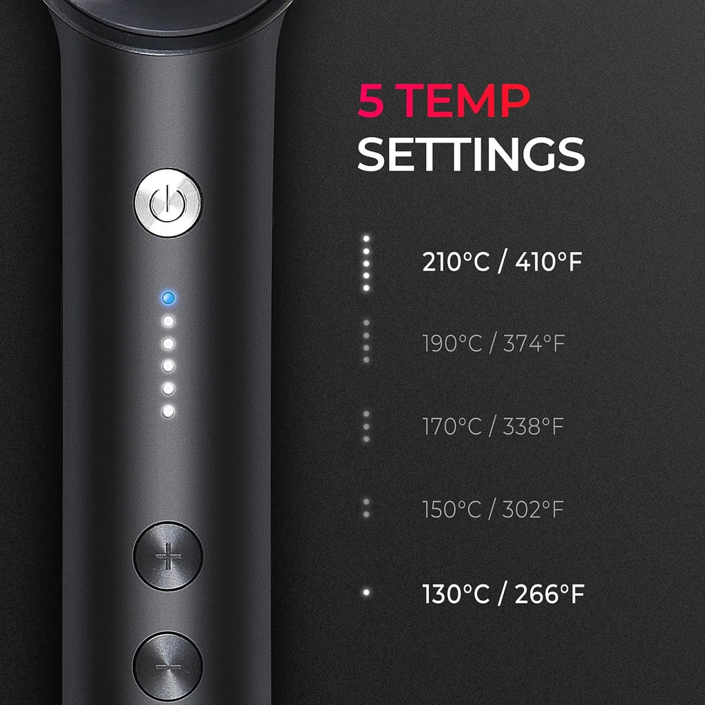 Hair Straightener Brush UK, Flat Iron and Hair Brush 2-In-1, Anti-Scald, Fast Heating, 5 Temp Settings (130℃-210℃), Professional Salon at Home, Wider Comb for Even Straightening, Black