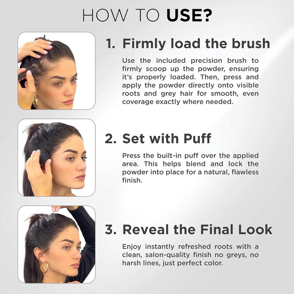 Root Touch up & Hairline Powder with Brush 4G – Covers Grey Roots & Thinning Hair – Sweat & Water Resistant – Hair Concealer for Bald Spots & Fill-In (Black) for Women & Men