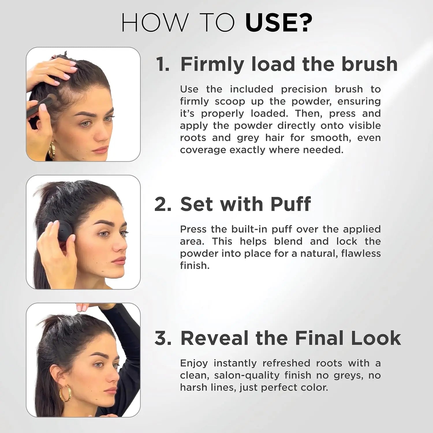 Root Touch up & Hairline Powder with Brush 4G – Covers Grey Roots & Thinning Hair – Sweat & Water Resistant – Hair Concealer for Bald Spots & Fill-In (Black) for Women & Men