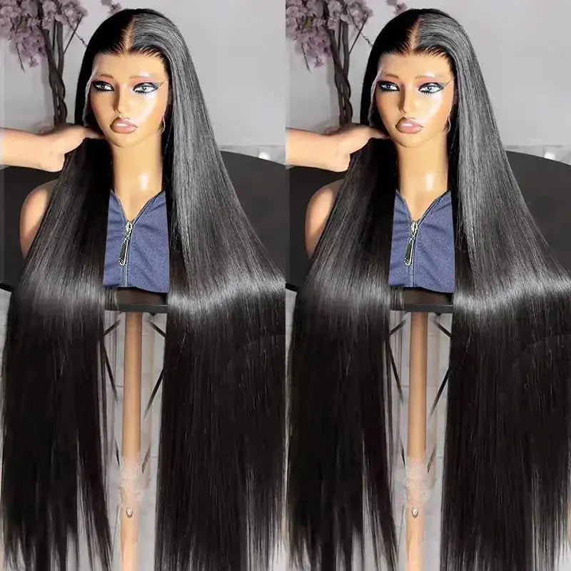 Lace Front Brazilian 13X4 Hd Bone Straight 30 Inch 180 200 Density Pre Plucked Wig Glueless