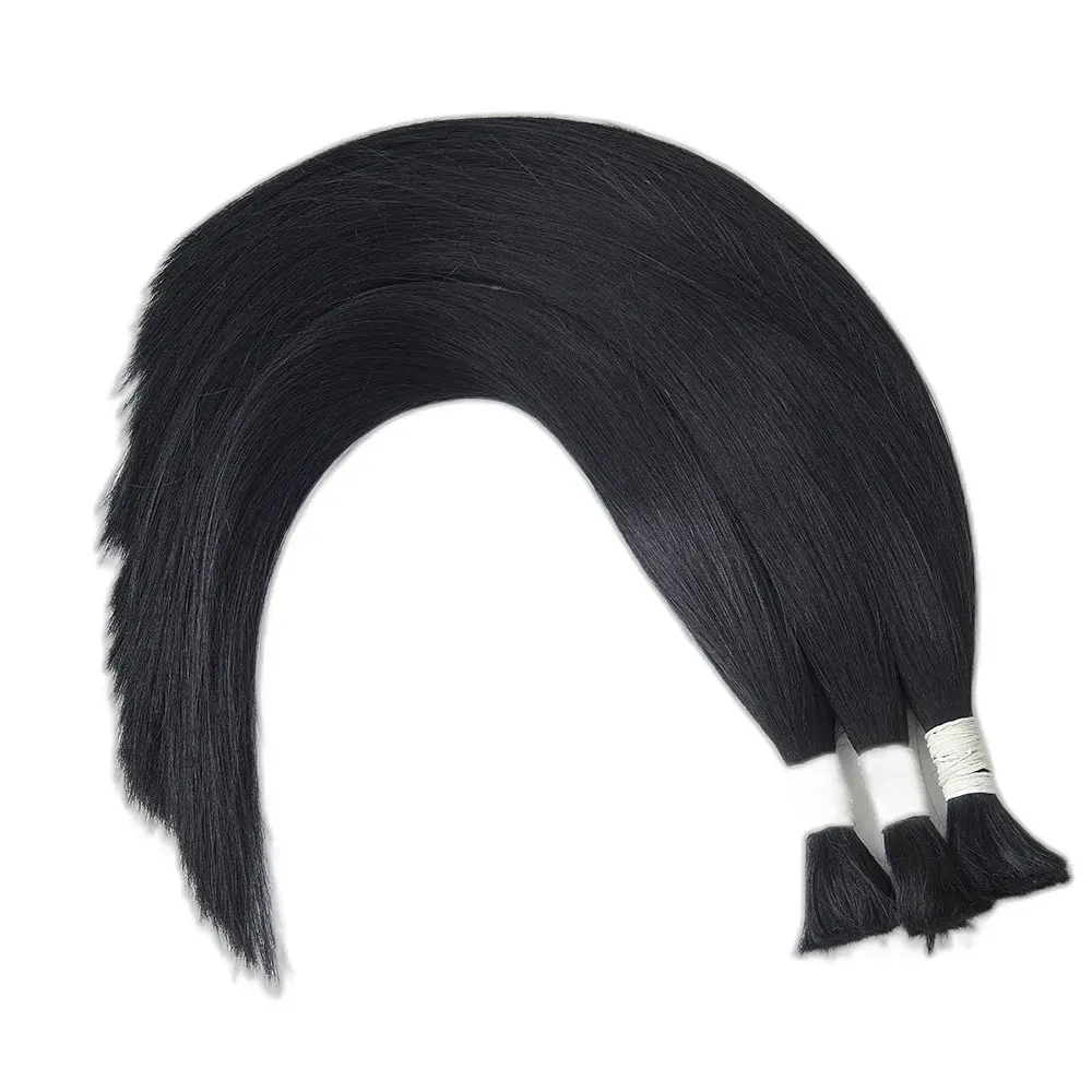 Factory Wholesale Double Drawn Bone Straight Russian Hair Cuticle Aligned Virgin Raw Remy 100% Bulk Human Hair for Braiding