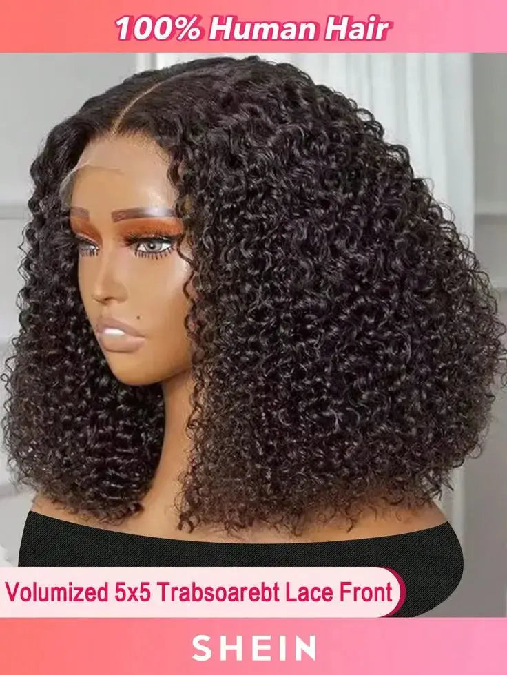 Wholesale 8-16 Inch Raw Brazilian Hair 5*5 Glueless HD Lace Wig Kinky Curly Double Drawn Bob Wig 100% Human Hair for Black Women