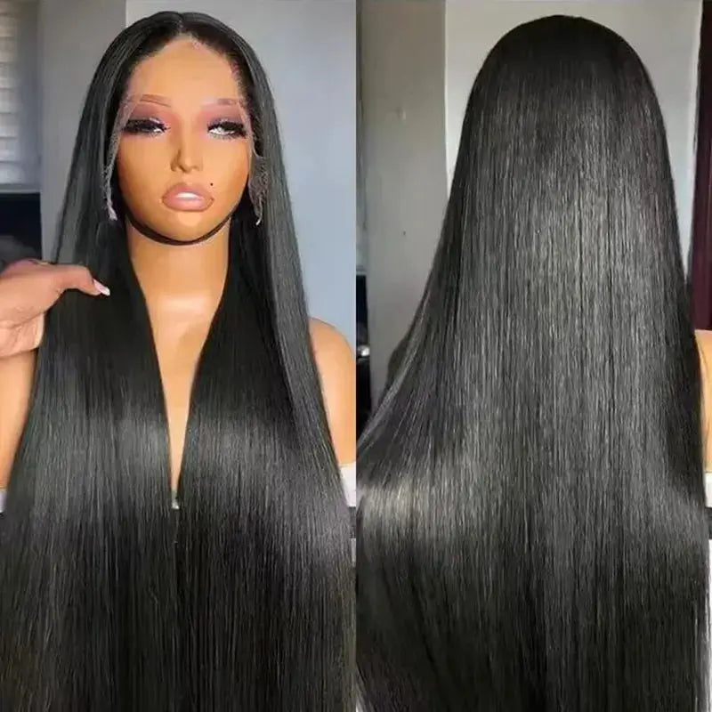 Lace Front Brazilian 13X4 Hd Bone Straight 30 Inch 180 200 Density Pre Plucked Wig Glueless