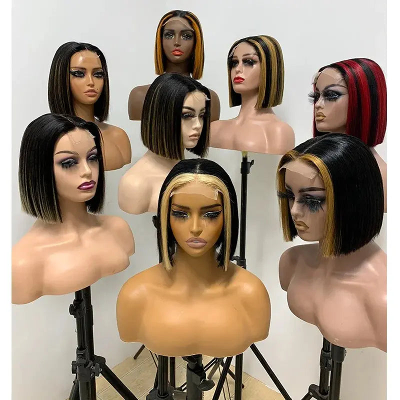 Wholesale 8-16 Inch Raw Brazilian Hair 5*5 Glueless HD Lace Wig Kinky Curly Double Drawn Bob Wig 100% Human Hair for Black Women