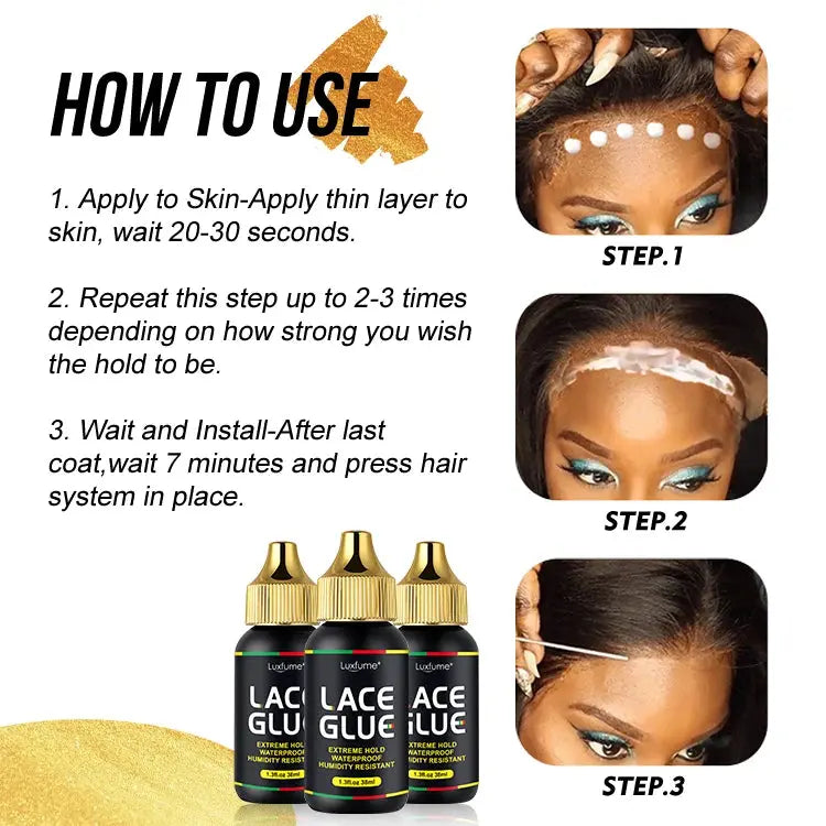 Luxfume Sports Edition Super Strong Hold Lace Glue Custom Sweat Oil Resistant Waterproof Sport Wig Glue