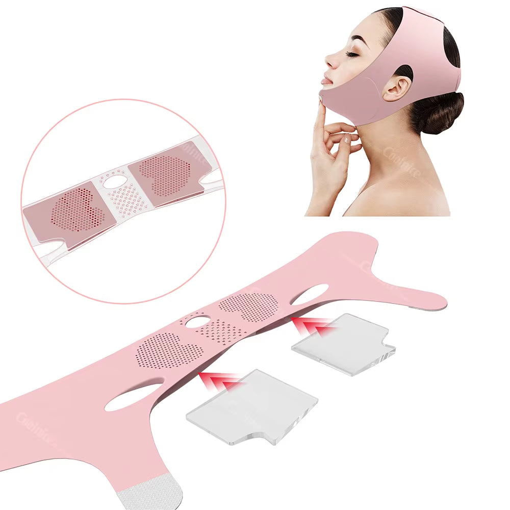 Reusable Hot and Cold Therapy Relief Pain Silicone Ice Gel Pack Face Mask Adjustable V-Shape Lifting Double Chin Strap