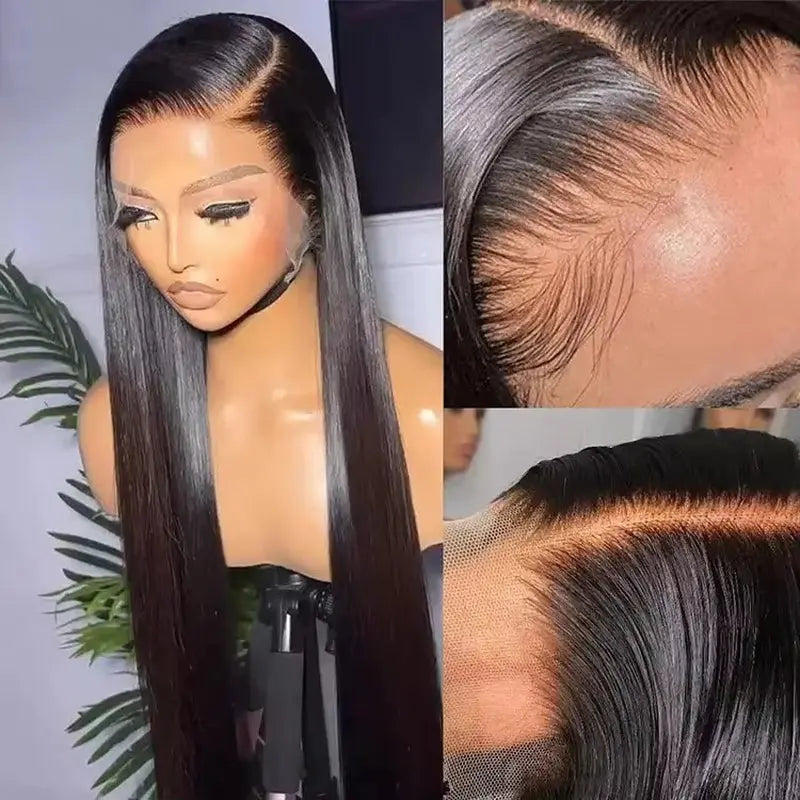 Raw 13X6 Indian Hair Wigs Human Hair Glueless Full HD Lace Front Wigs Natural Bone Straight Remy Hair HD Lace Wig