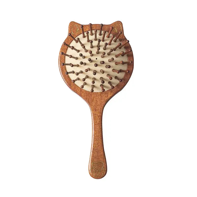 Eco-Friendly Bamboo Handle Massage Hair Brush and Comb Hair Comb Wooden Paddle Detangling Hair Brush Set