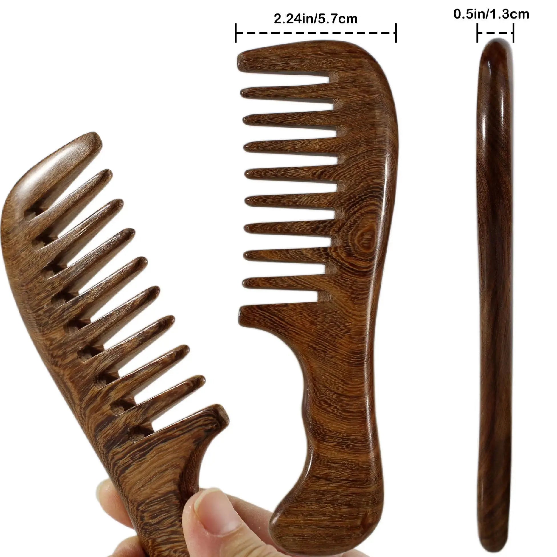 Eco-Friendly Bamboo Handle Massage Hair Brush and Comb Hair Comb Wooden Paddle Detangling Hair Brush Set
