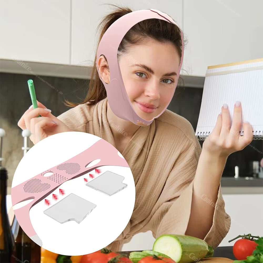 Reusable Hot and Cold Therapy Relief Pain Silicone Ice Gel Pack Face Mask Adjustable V-Shape Lifting Double Chin Strap